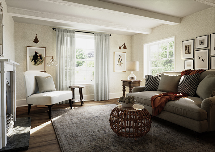 Kalahari Voile, Ghost White - Made to Measure Curtains - Image 7